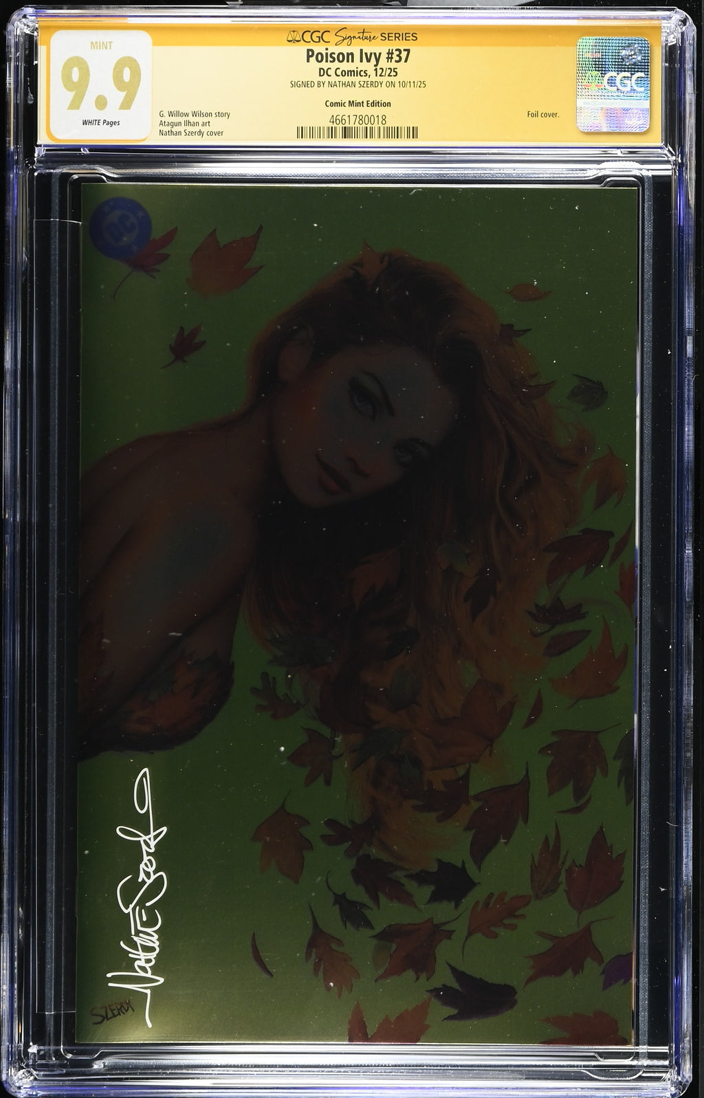 POISON IVY #37 TCM NYCC FOIL VARIANT SIGNED BY NATHAN SZERDY CGC