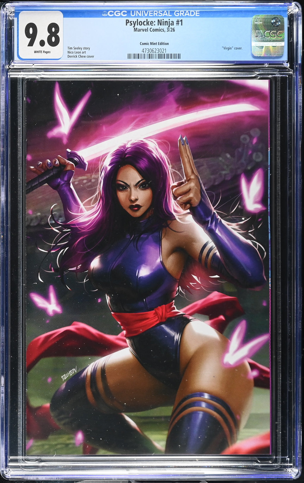 PSYLOCKE: NINJA #1 TCM DERRICK CHEW VIRGIN VARIANT CGC 9.8– The