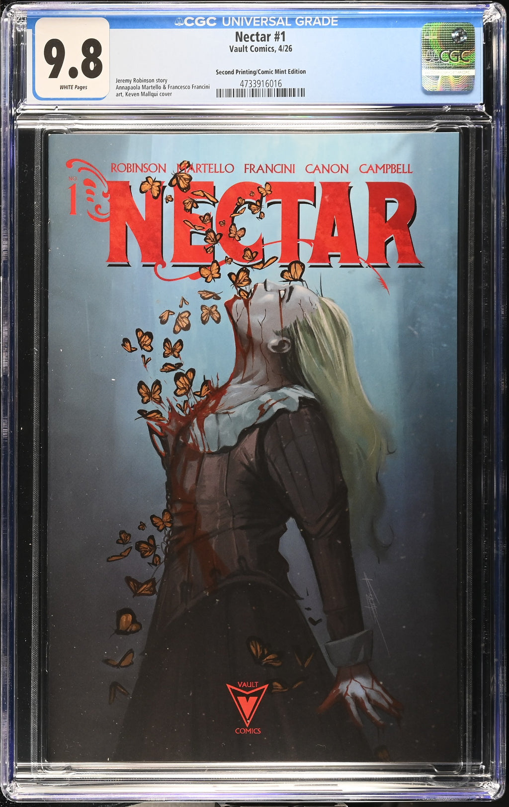 NECTAR #1 SECOND PRINT TCM KEVEN MALLQUI VARIANT CGC 9.8– The