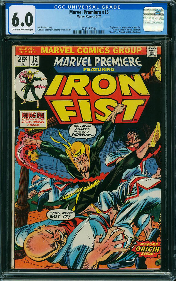 MARVEL PREMIERE 15 CGC 6.0 FIRST APPEARANCE IRON FIST