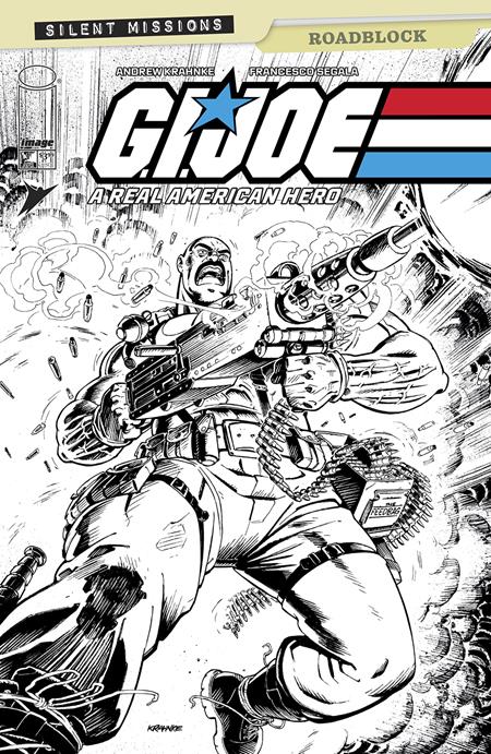 GI JOE A REAL AMERICAN HERO ROAD BLOCK 1  1:10 ANDREW KRAHNKE  B&W VARIANT