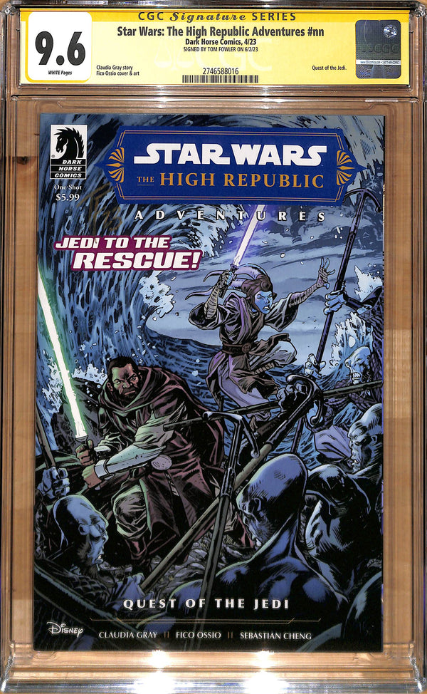 STAR WARS: THE HIGH REPUBLIC ADVENTURES #NN MAIN COVER SIGNED BY TOM FOWLER CGC 9.6