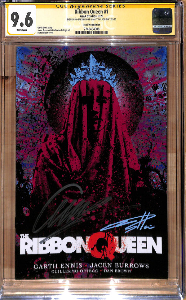 RIBBON QUEEN #1 TERRIFICON EDITION SIGNED BY MATT WILSON & GARTH ENNIS CGC 9.6