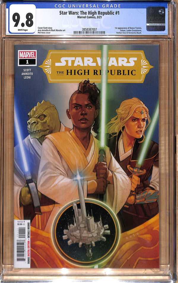 STAR WARS: THE HIGH REPUBLIC #1 "1ST APP. OF KEEVE TRENNIS, SSKEER, LODEN GREATSTORM, STELLAN GIOS & VERNESTRA RWOH" CGC 9.8