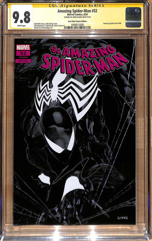 AMAZING SPIDER-MAN #52 VARIANT SIGNED BY JOHN GIANG CGC 9.8