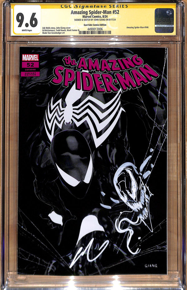 AMAZING SPIDER-MAN #52 VARIANT SIGNED & REMARKED BY JOHN GIANG CGC 9.6