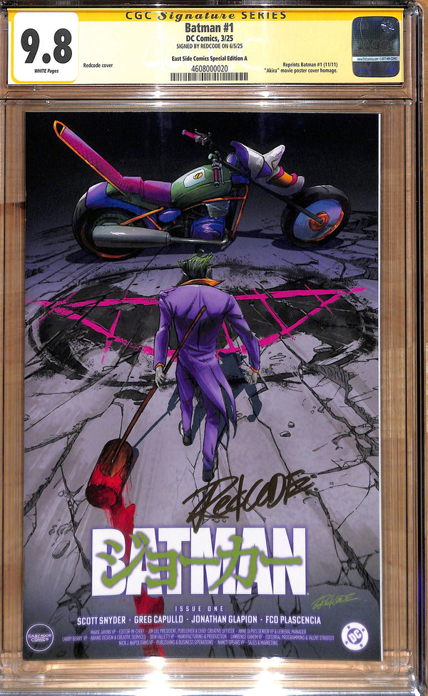BATMAN #1 JOKER AKIRA HOMAGE VARIANT SIGNED BY REDCODE CGC 9.8