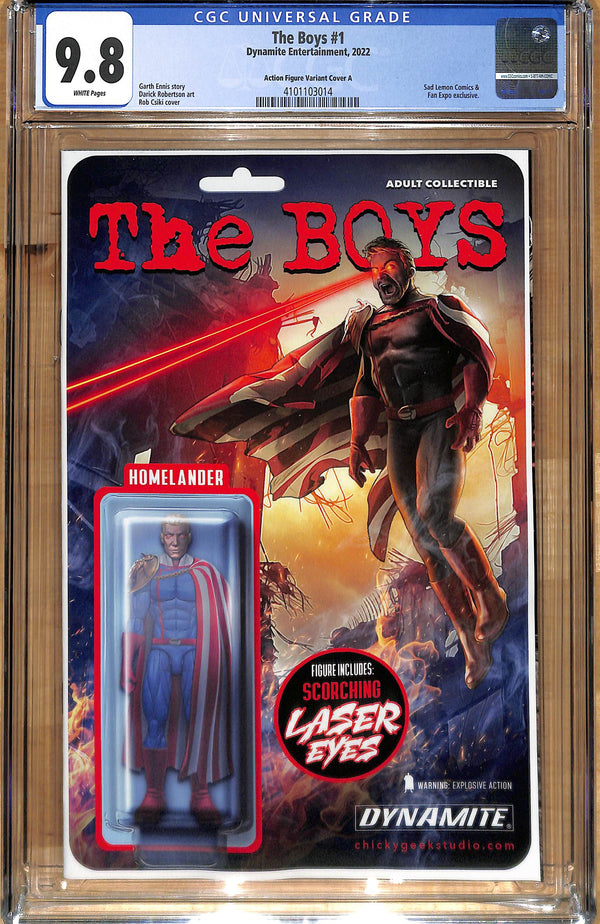 AS IS: THE BOYS #1 ROB CSIKI "HOMELANDER" ACTION FIGURE VARIANT CGC 9.8