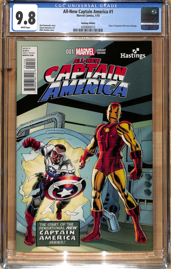 ALL-NEW CAPTAIN AMERICA #1 (2015) HASTINGS VARIANT CGC 9.8