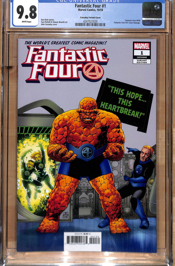 FANTASTIC FOUR #1 (2018) JOHN CASSADAY VARIANT CGC 9.8