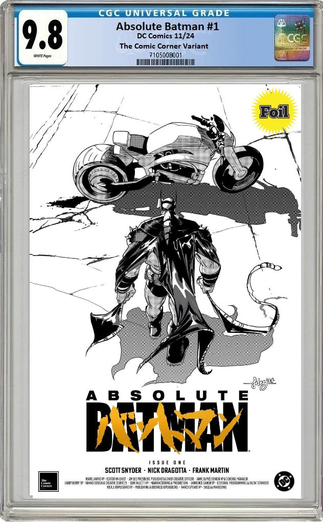 ABSOLUTE BATMAN 1 AKIRA FOIL GOLD KANJI COLOR SPLASH JAVIER FERNANDEZ FOURTH PRINT VARIANT