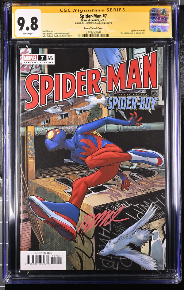 SPIDER-MAN #7 VARIANT SIGNED BY HUMBERTO RAMOS CGC 9.8