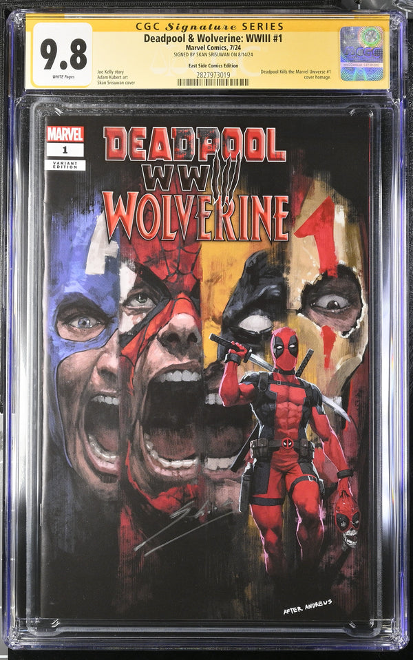 DEADPOOL & WOLVERINE:WWIII #1 VARIANT SIGNED BY SKAN SRISUWAN CGC 9.8