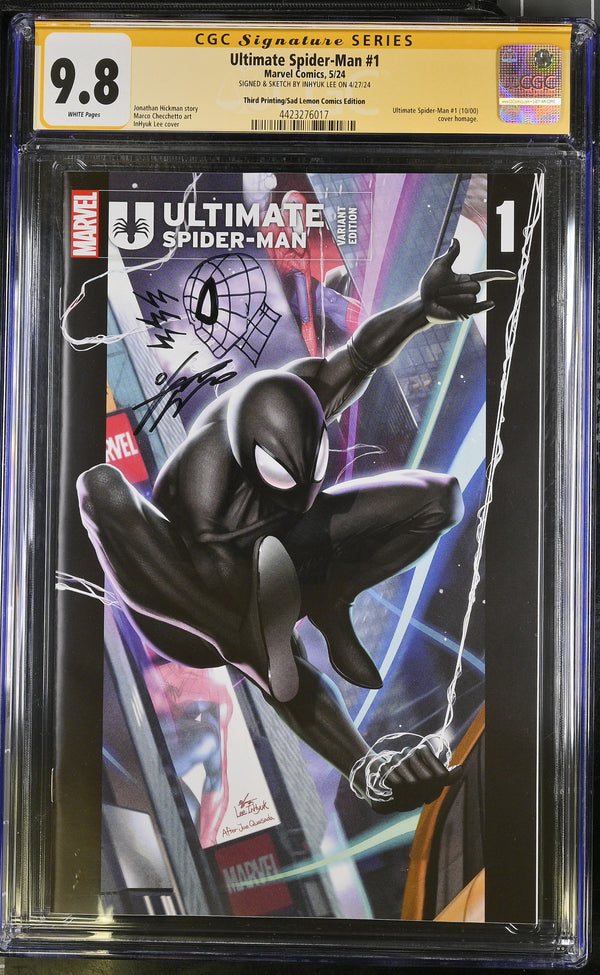 ULTIMATE SPIDER-MAN #1 THIRD PRINT VARIANT SIGNED & REMARKED BY INHYUK LEE CGC 9.8