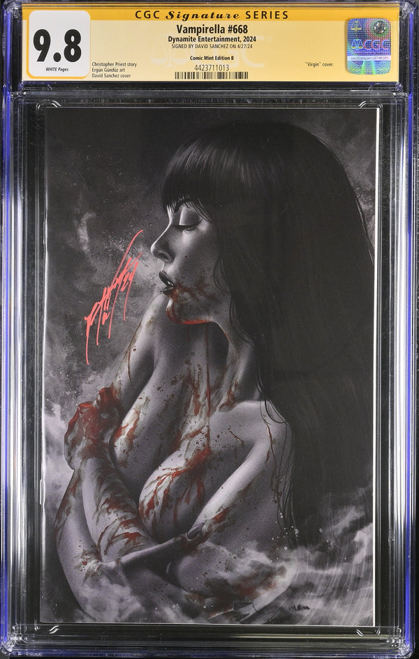 VAMPIRELLA #668 TCM C2E2 B&W VIRGIN VARIANT SIGNED BY DAVID SANCHEZ CGC 9.8