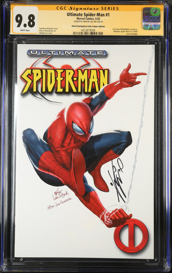 ULTIMATE SPIDER-MAN #1 THIRD PRINT FAN EXPO VARIANT SIGNED BY INHYUK LEE CGC 9.8