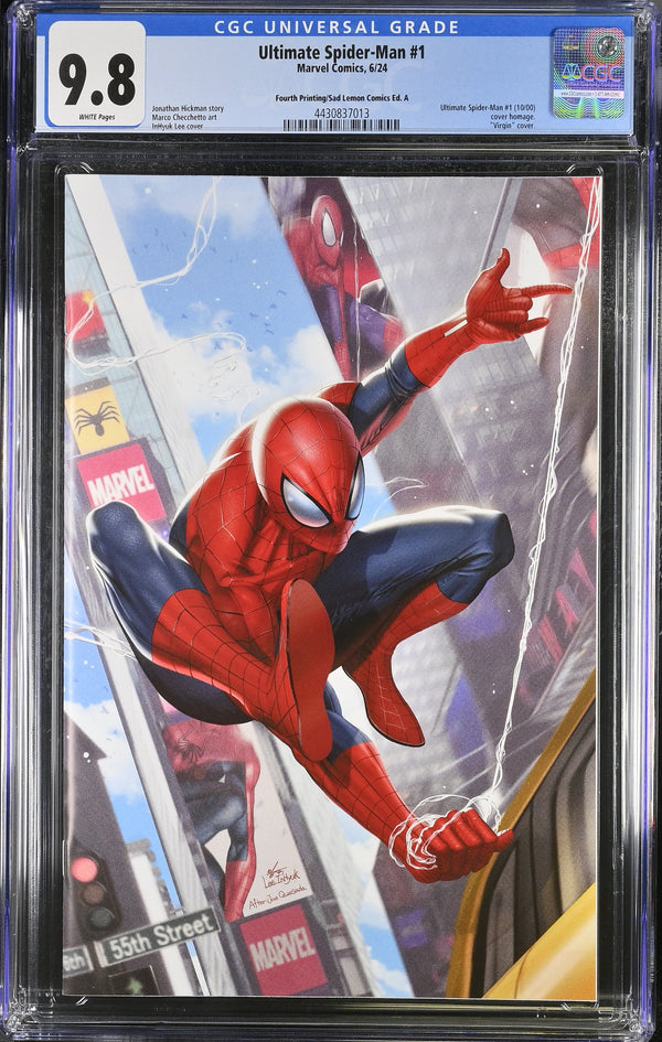 ULTIMATE SPIDER-MAN #1 FOURTH PRINT INHYUK LEE RED SUIT VIRGIN VARIANT CGC 9.8