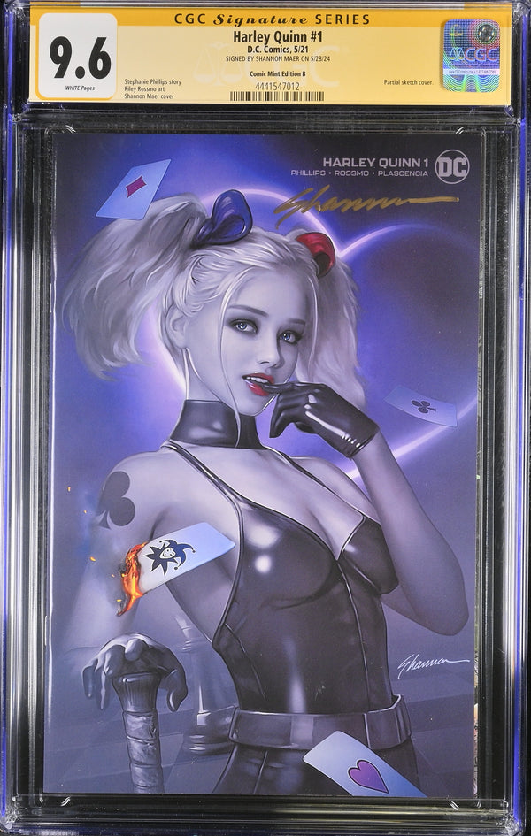 HARLEY QUINN #1 TCM MINIMAL TRADE VARIANT SIGNED BY SHANNON MAER CGC 9.6