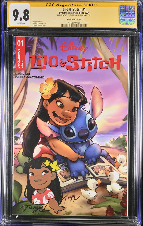 LILO & STITCH #1 TCM SDCC VARIANT SIGNED & REMARKED BY TANYA LEHOUX CGC 9.8