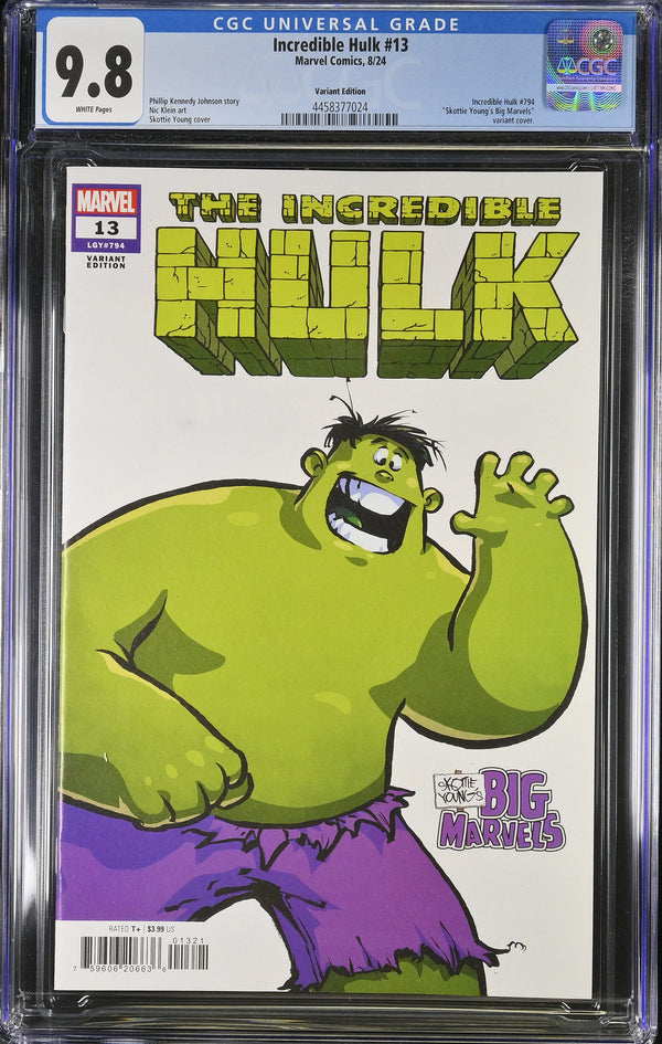 INCREDIBLE HULK #13 SKOTTIE YOUNG BIG MARVELS VARIANT CGC 9.8