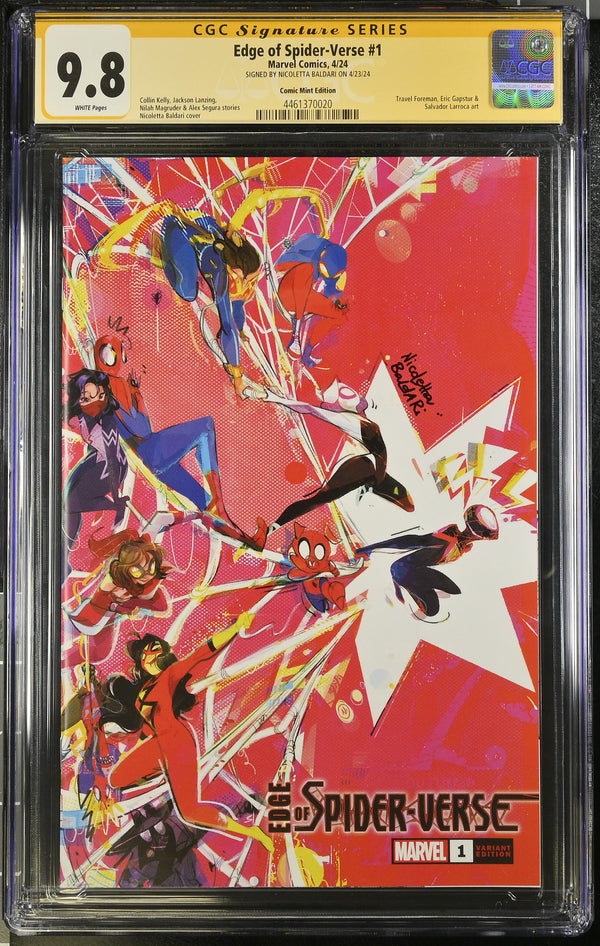 EDGE OF SPIDER-VERSE #1 VARIANT SIGNED BY NICOLETTA BALDARI CGC 9.8