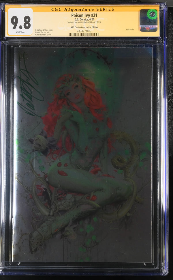 POISON IVY #21 C2E2 VIRGIN FOIL VARIANT SIGNED BY NATALI SANDERS CGC 9.8