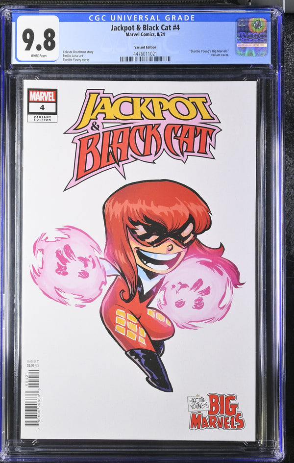 JACKPOT & BLACK CAT #4 SKOTTIE YOUNG BIG MARVELS VARIANT CGC 9.8