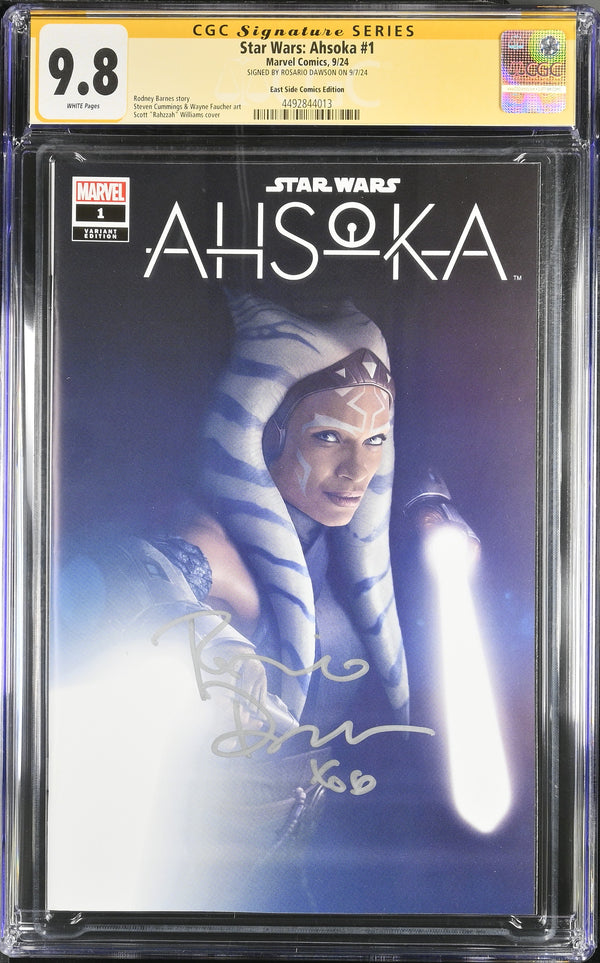 STAR WARS: AHSOKA #1 RAHZZAH VARIANT SIGNED BY ROSARIO DAWSON CGC 9.8
