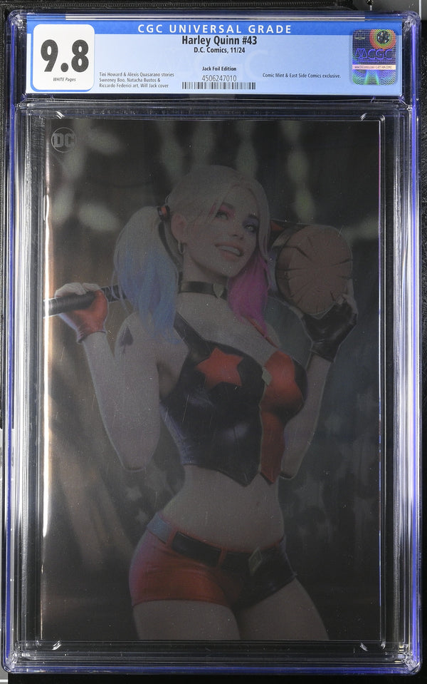 HARLEY QUINN #43 TCM WILL JACK NYCC 2024 VIRGIN FOIL VARIANT CGC 9.8