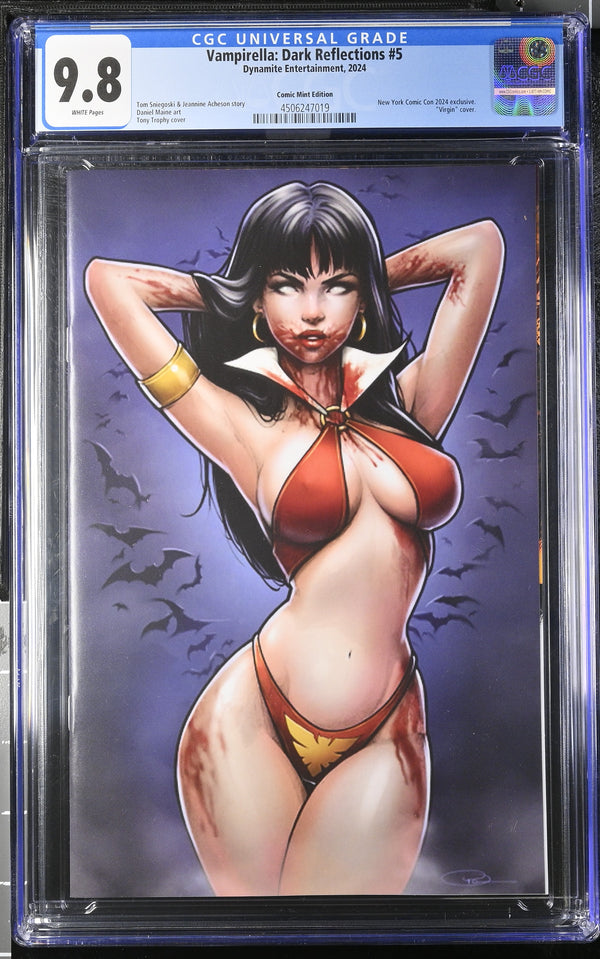 VAMPIRELLA: DARK REFLECTIONS #5 TCM TROPHY NYCC 2024 VIRGIN VARIANT CGC 9.8