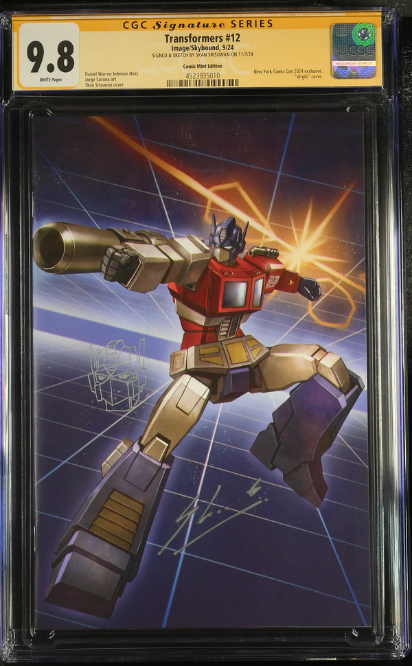 TRANSFORMERS #12 TCM VIRGIN VARIANT SIGNED & REMARKED BY SKAN SRISUWAN CGC 9.8