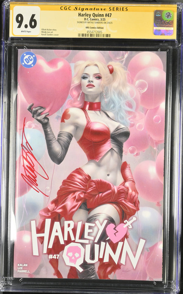 HARLEY QUINN #47 VALENTINE'S VARIANT SIGNED BY NATALI SANDERS CGC 9.6