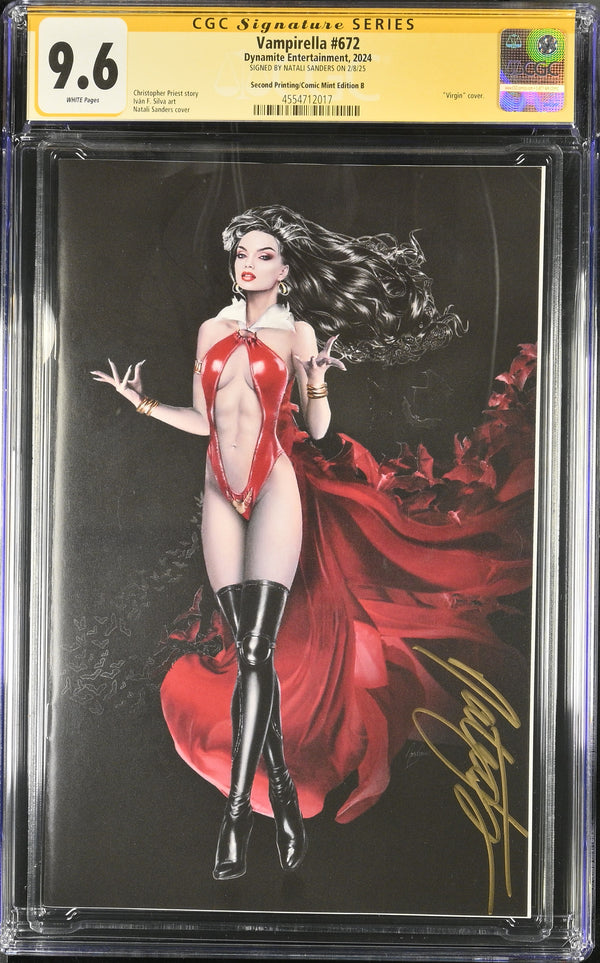 VAMPIRELLA #672 TCM SECOND PRINT MEGACON VARIANT SIGNED BY NATALI SANDERS CGC 9.6