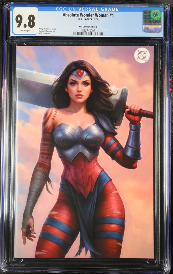 ABSOLUTE WONDER WOMAN #4 WILL JACK VIRGIN VARIANT CGC 9.8