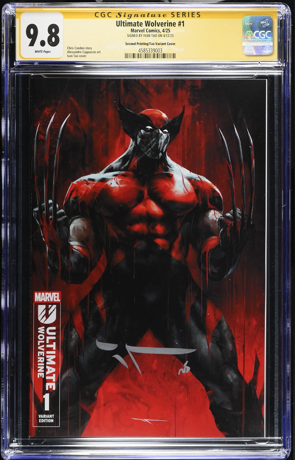 ULTIMATE WOLVERINE #1 SECOND PRINT VARIANT SIGNED BY IVAN TAO CGC 9.8