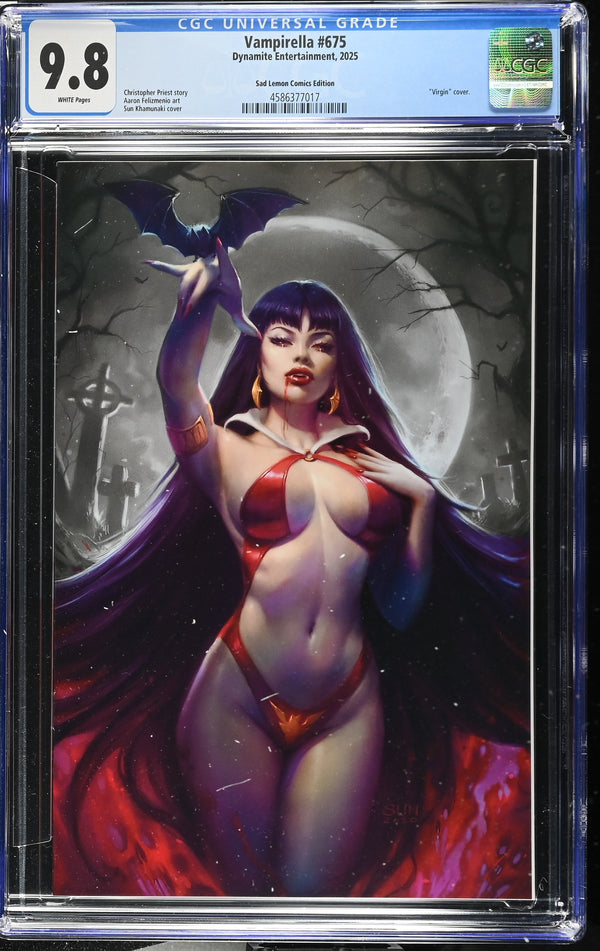 VAMPIRELLA #675 SUN KHAMUNAKI COLOR SPLASH VIRGIN VARIANT CGC 9.8