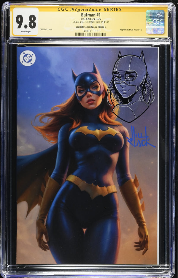 BATMAN (NEW 52) #1 FULL BODY VIRGIN VARIANT SIGNED & REMARKED BY WILL JACK CGC 9.8
