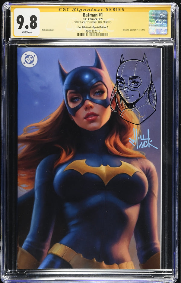 BATMAN (NEW 52) #1 ZOOMED-IN VIRGIN VARIANT SIGNED & REMARKED BY WILL JACK CGC 9.8