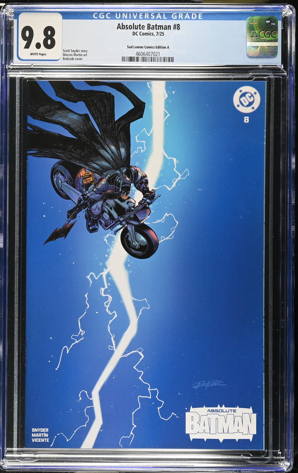 ABSOLUTE BATMAN #8 REDCODE VARIANT CGC 9.8