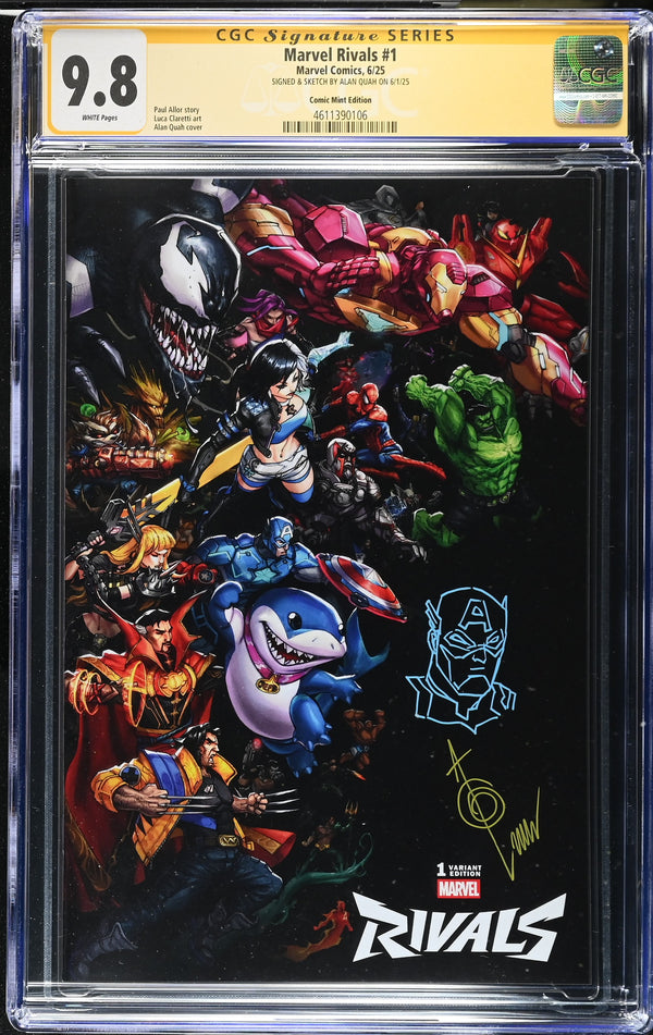 MARVEL RIVALS #1 TCM VARIANT SIGNED & REMARKED BY ALAN QUAH CGC 9.8
