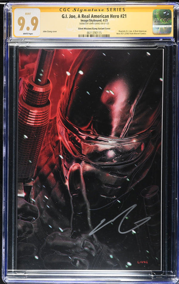 G.I. JOE, A REAL AMERICAN HERO #21 VARIANT SIGNED BY JOHN GIANG CGC 9.9
