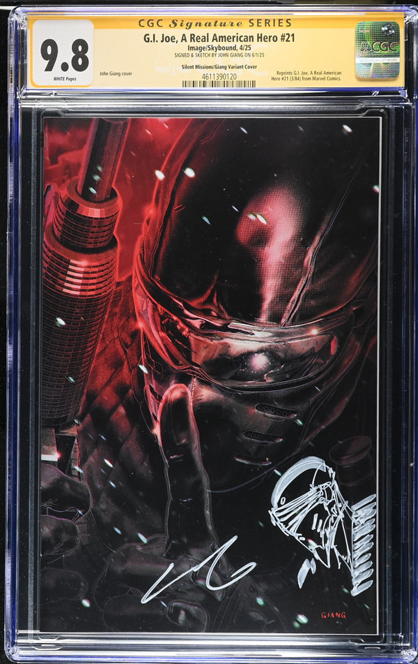 G.I. JOE, A REAL AMERICAN HERO #21 VARIANT SIGNED & REMARKED BY JOHN GIANG CGC 9.8