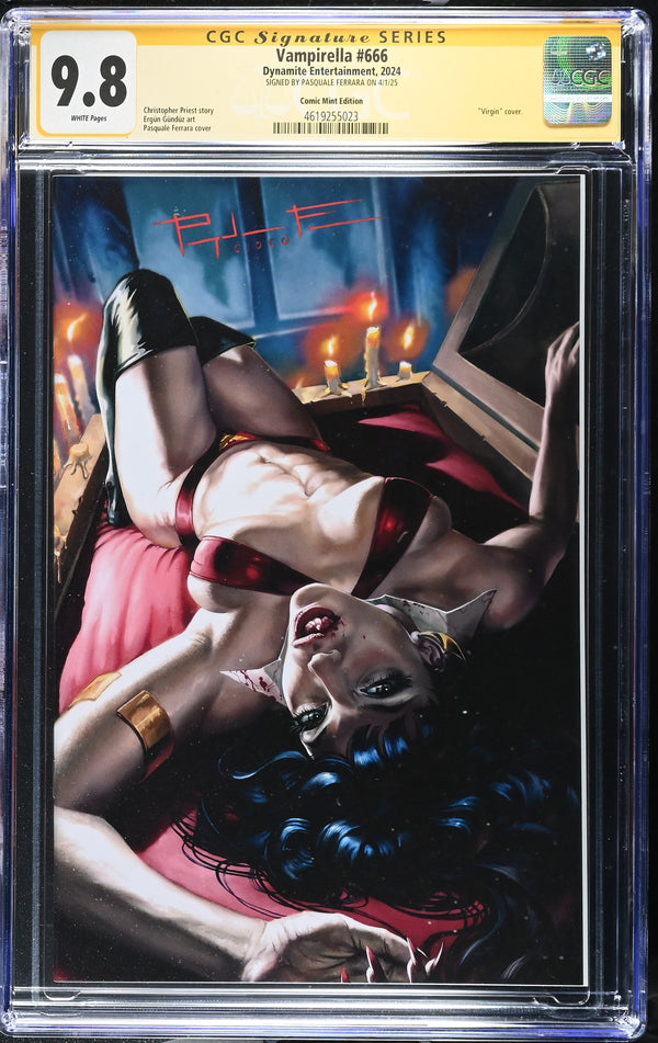 VAMPIRELLA #666 TCM VIRGIN VARIANT SIGNED BY PASQUALE FERRARA CGC 9.8