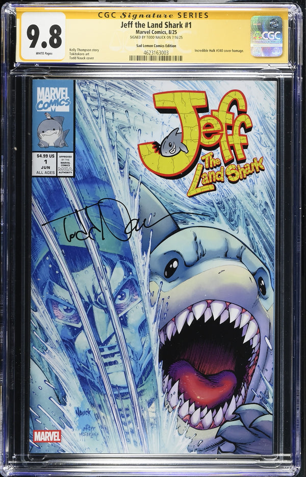 JEFF THE LAND SHARK #1 VARIANT SIGNED BY TODD NAUCK CGC 9.8