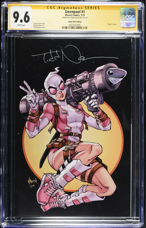 GWENPOOL #1 TCM VIRGIN VARIANT SIGNED BY TODD NAUCK CGC 9.6