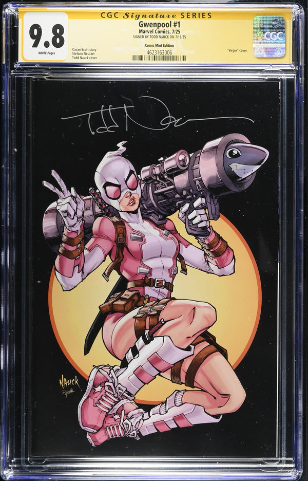 GWENPOOL #1 TCM VIRGIN VARIANT SIGNED BY TODD NAUCK CGC 9.8