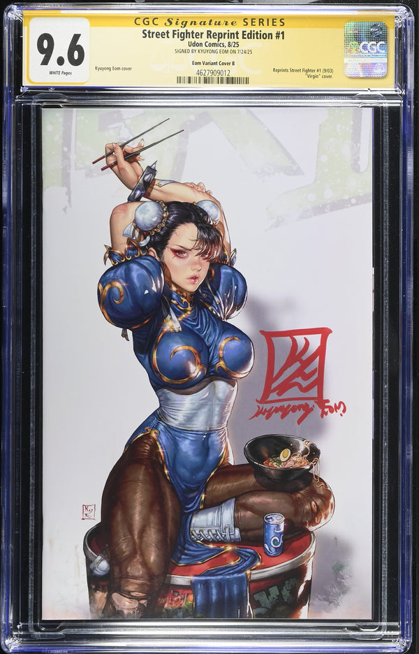 STREET FIGHTER REPRINT EDITION #1 SDCC WHITE BACKGROUND SIGNED BY EOM CGC 9.6