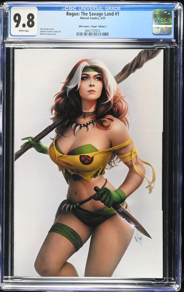 ROGUE: THE SAVAGE LAND #1 WARREN LOUW SDCC VIRGIN VARIANT CGC 9.8