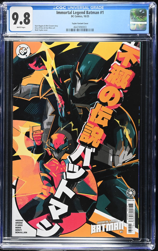 IMMORTAL LEGEND BATMAN #1 1:25 MATT TAYLOR VARIANT CGC 9.8
