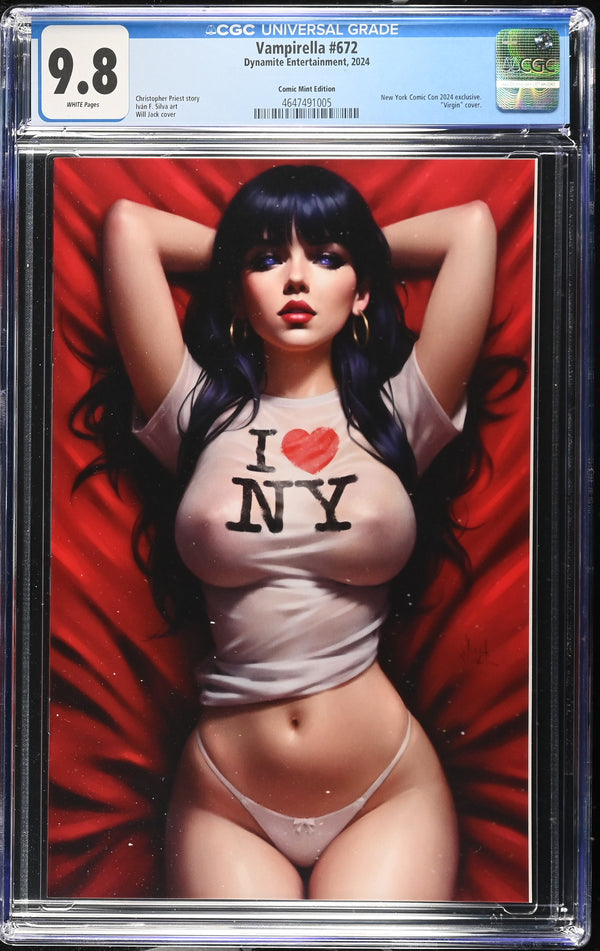 VAMPIRELLA #672 TCM WILL JACK NYCC VIRGIN VARIANT CGC 9.8